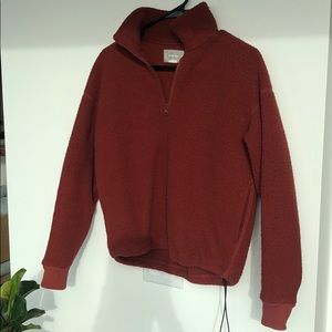 Everlane ReNew cropped 3/4 zip sweater